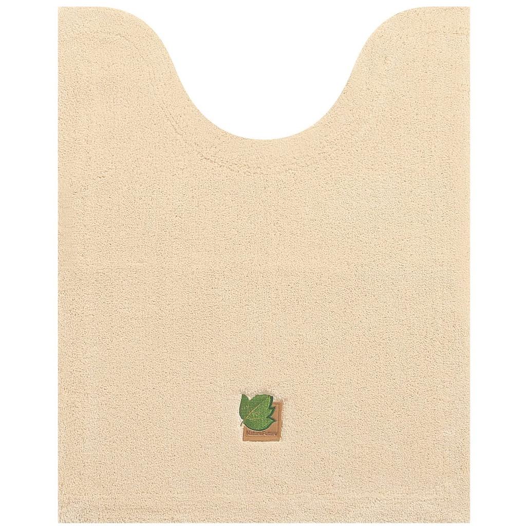 Senko Tiny Leaf Long Toilet 75 x 60 Cotton Simple 13948 Mat, Approx. cm, Beige, Blend, Embroidered, Design,