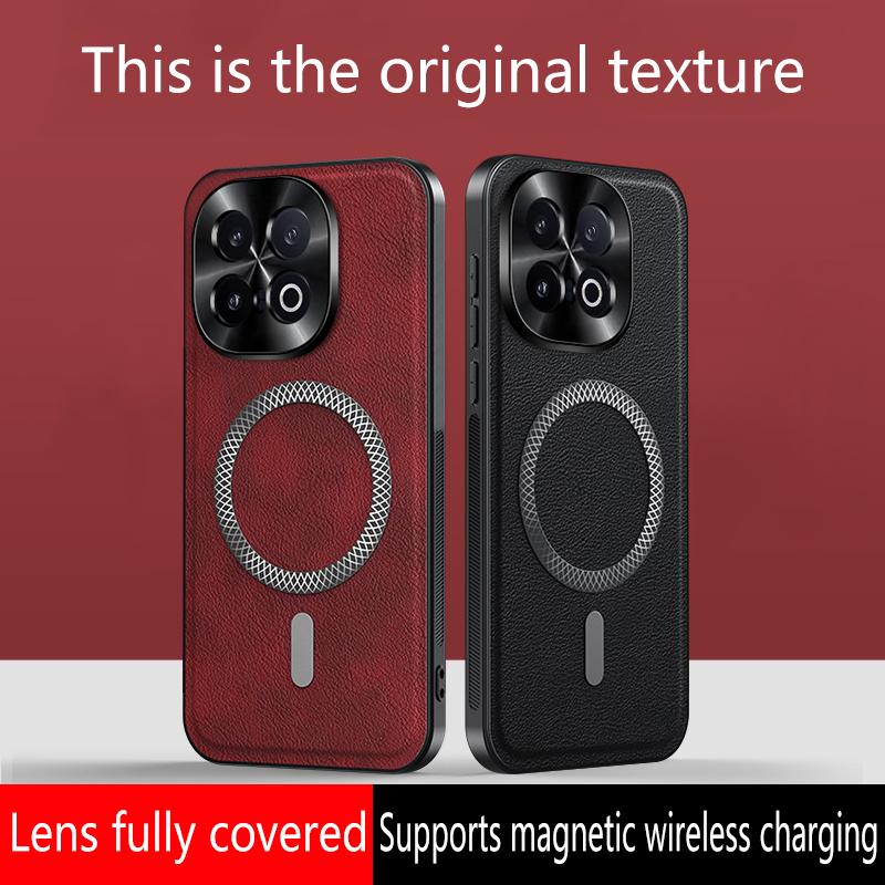 Luxury PU Leather Case For Vivo iQOO 13 Magsafe Magnetic Metal Ring Lens Protection Shockproof Cover For Vivo iQOO 12 Pro 11 Pro