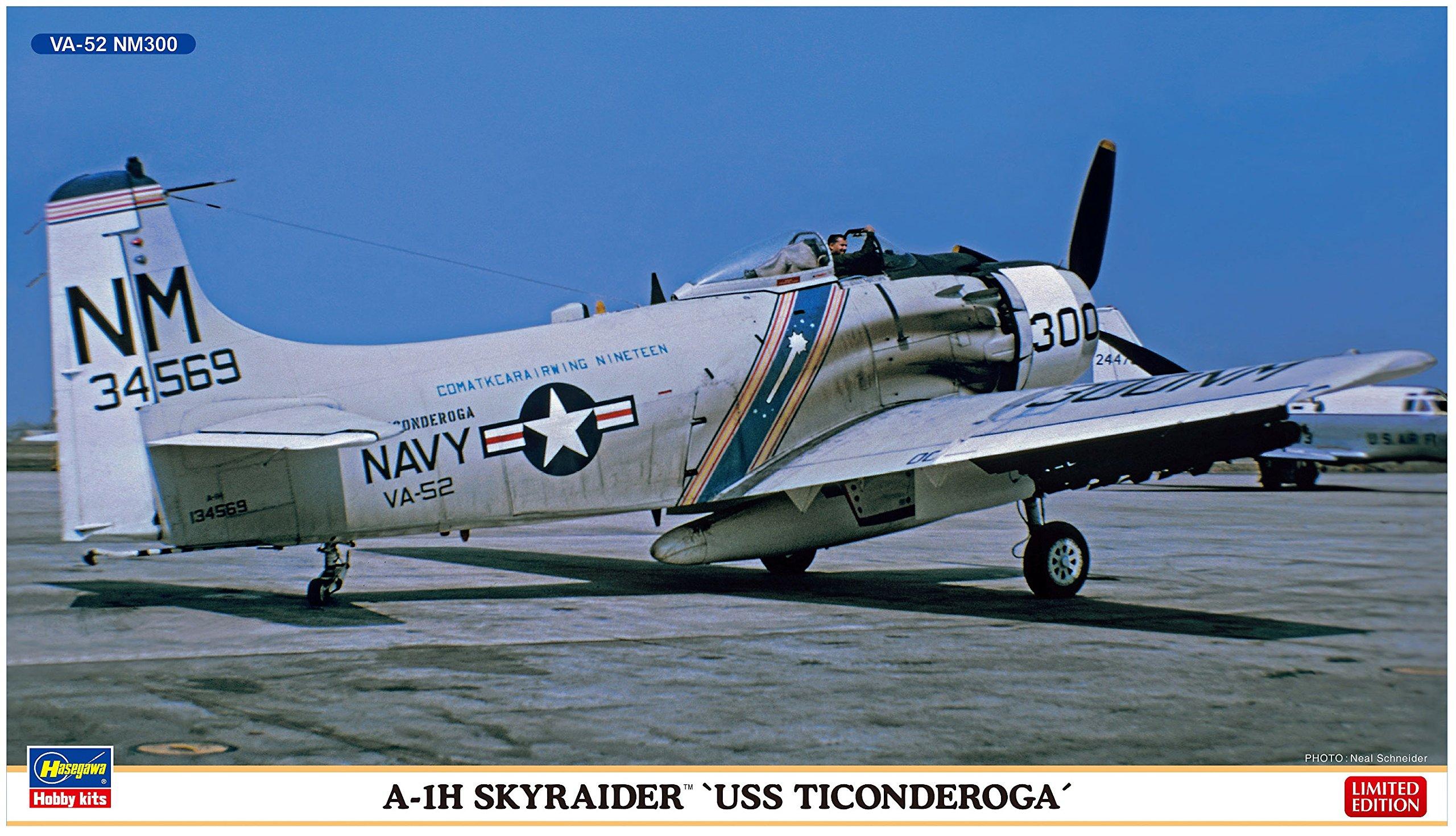 Hasegawa scale US Navy Skyraider USS Ticonderoga of Plastic Model Kit 02262 1/72 A-1H (Set 2)