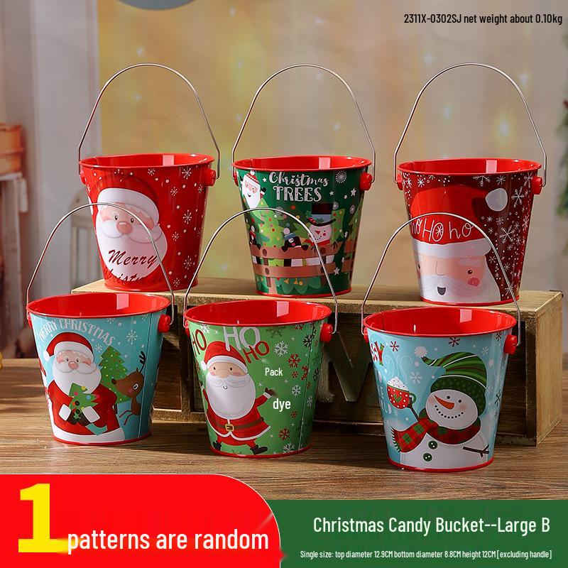 Găleată Multifuncțională de Depozitare Om de Zăpadă de Crăciun și Tinichea Alimentară