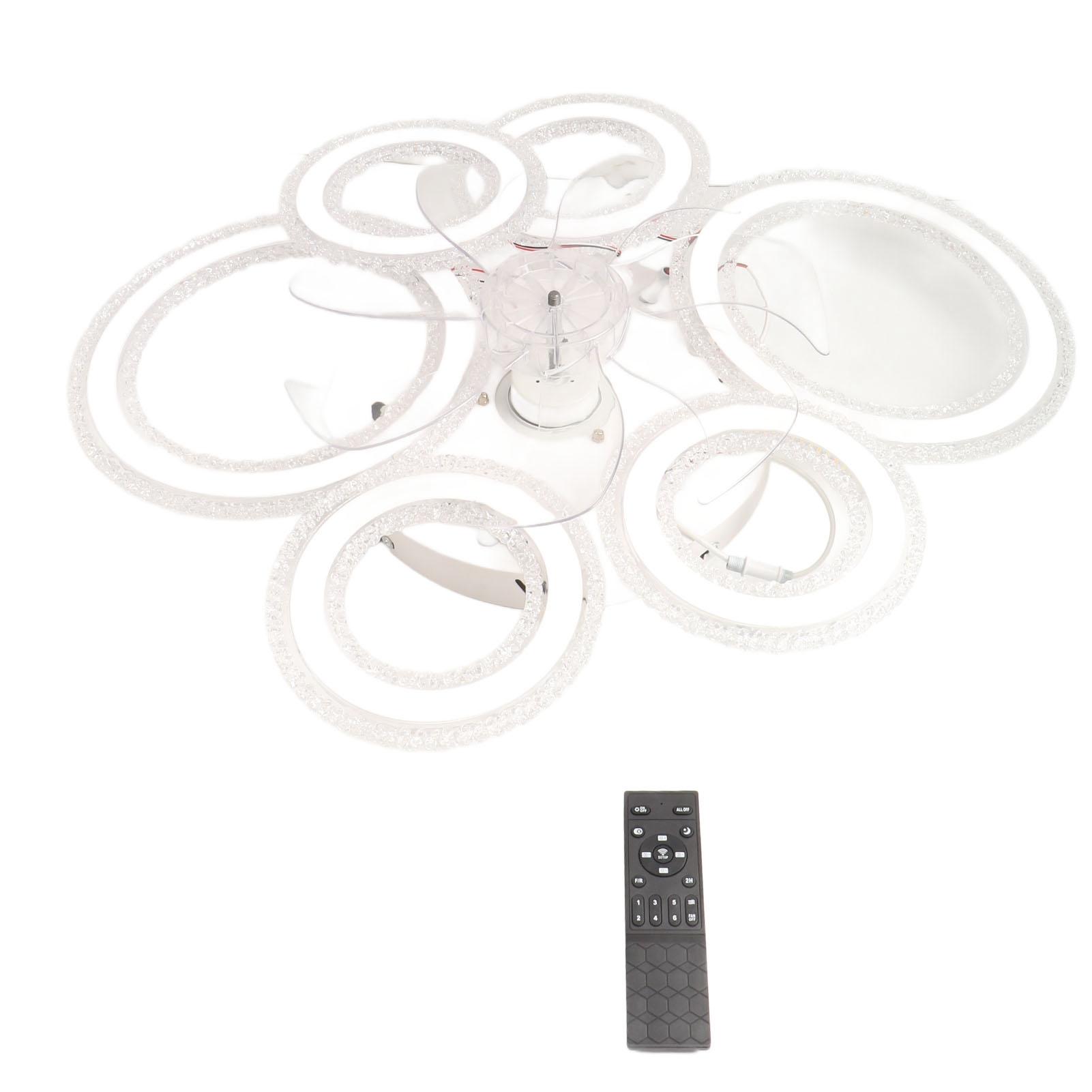 

Потолочный вентилятор LED Nordic Modern Ceiling Fan Lamp 6 Rings Ceiling Fan Light for Bedroom Living белый