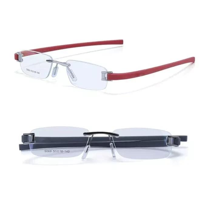 

RSINC Combo Rimless Frame eyeglass For Unisex Silver Red-Gun Grey Tag A1 JL186701583139