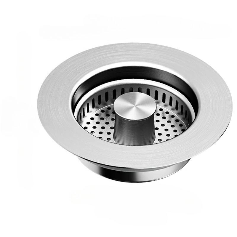 Stainless Steel Kitchen Sink Drain Strainer Pop Up Stopper Anti-Clog Food Catcher Basket Odor Filter Sink Plug