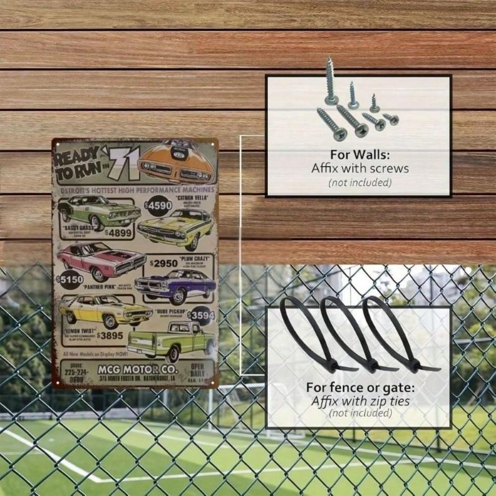 Metal Wall Poster Aviation History Garage Decor