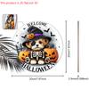 Halloween Wooden Welcome Sign with Dog & Pumpkin Pattern - Charming Figurine Ornaments - Ideal for Front Door, Wall, Room Decor