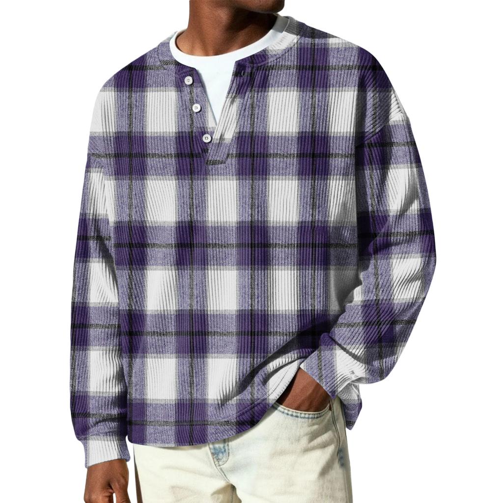 Herren Button-Down Kragen Langarm Rippstrick Pullover