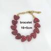 Love Resin Heart Necklace Women Choker Gold Beads Stainless Steel White Red Green Coffee Beige Waterproof Diy Handmade