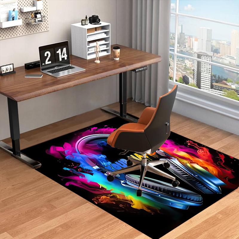 1PC Custom Name Music Fusion Headphones Theme Floor Mat Ideal for Living Room, Game Rooms, Office, Bedroom Floor Mat Design