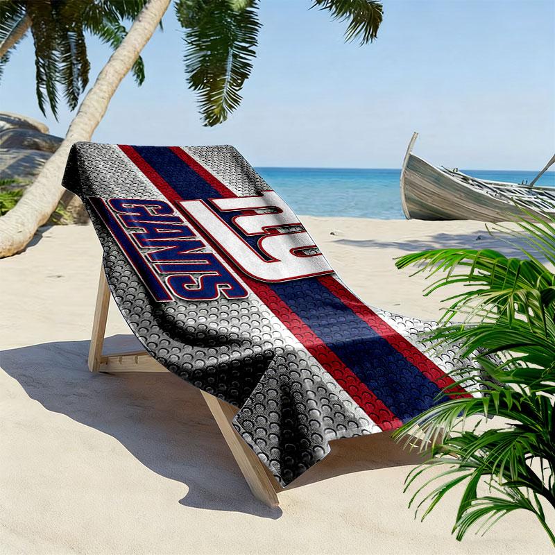 New York Giants Print Beach Towel, Large Soft Quick Dry Towel for Beach Camping Swimming