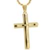 Double Layer Stainless Steel Titanium Cross Pendant Necklace