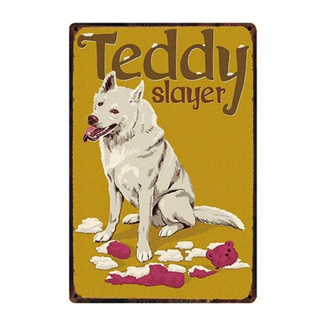 Dog Rules Bulldog Boxer Beagle Great Dane Metal Signs Lovely Tin Poster Home Decor Pub Bar Garden Wall Art Iron Tin Painting