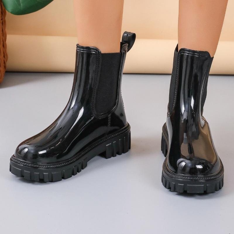 Shoes for Women 2024 New Slip-on Women's Boots Fashion Solid Casual Boots Women Hot Sale Round Toe Platform Rainboots Zapatos