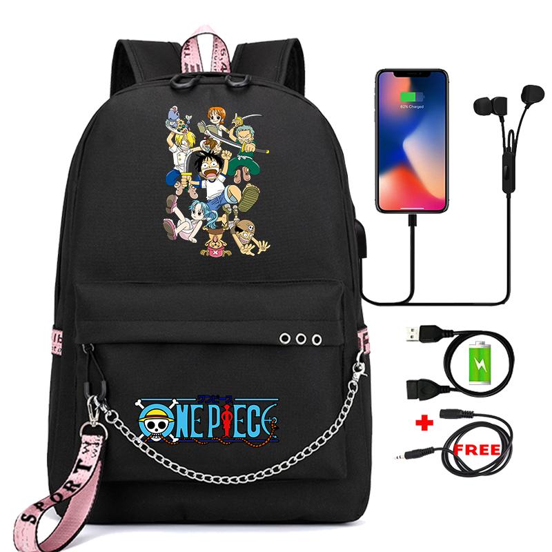 Anime One Piece Bookbag Teenage Backpack Unisex School Bag for Boy Girl Cartoon Printing Laptop Bagpack Back To School