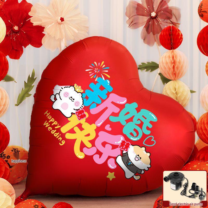Heart-Shaped Balloon Wedding Decoration Set: Perfect for Engagements and Photo Props.