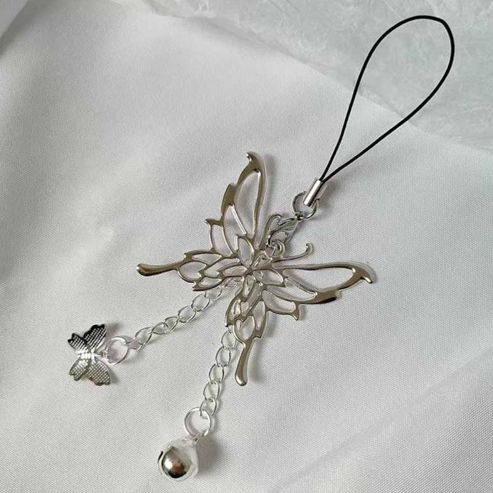 Butterfly Mobile Phone Pendant Bell Mobile Keychain Lanyard  Women Girls
