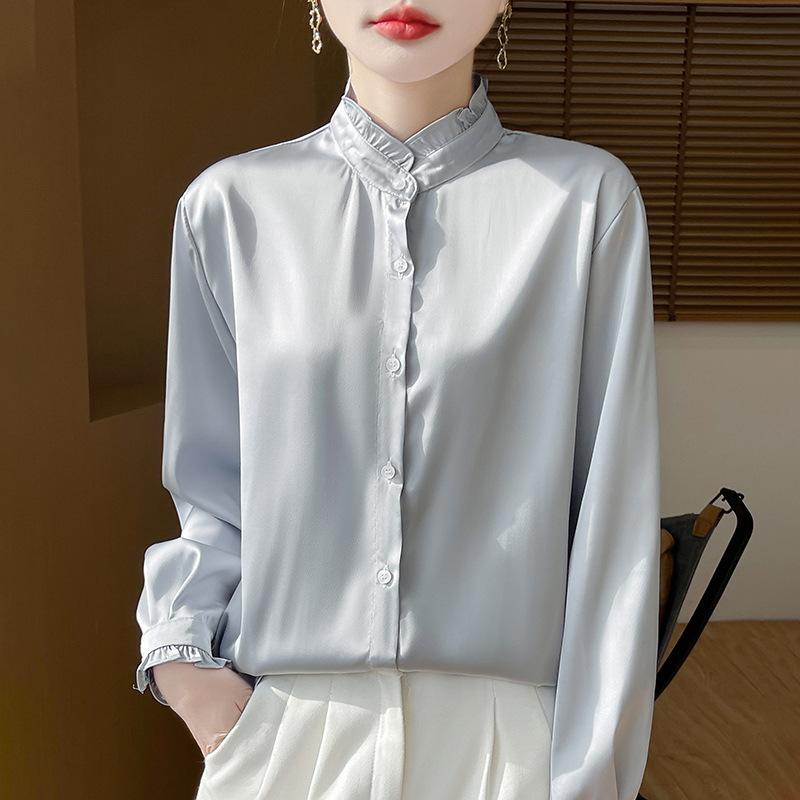 French-style Spring and Autumn Long-sleeved Lace Collar Design, Niche Loose Top, Artistic Style Shirt for Women