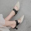 Summer Women's High-heeled Slippers Casual Solid Color Bag Head Slippers Rubber Soft Sole Large Size Shoes New Cool Slippers Pointed