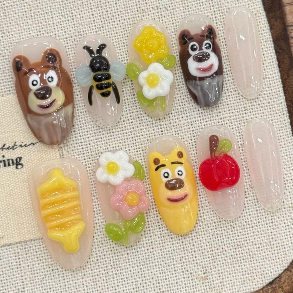 10pcs Hand Painted Gel Press Nails Beautiful Luxury Customized Design Handmade Press On Nails
