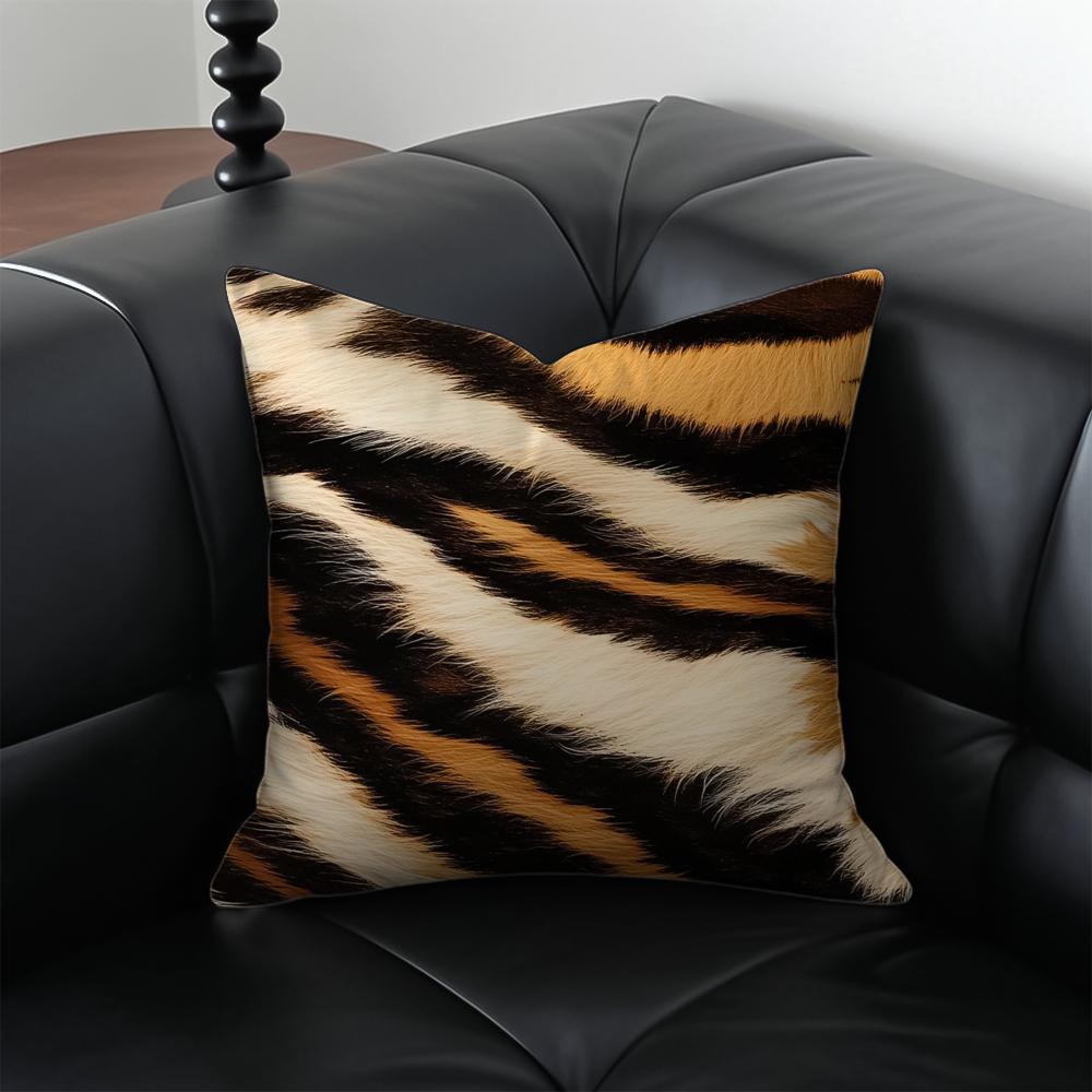 Leopard print Cushion Cover Pillow Case Antidustmite Invisible zipper silky plush cushion