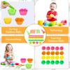 Montessori Early Education Children's Fine Movement Toys Rainbow TPR Soft Ball Color Sorting Math Counting Toddlers Board Game