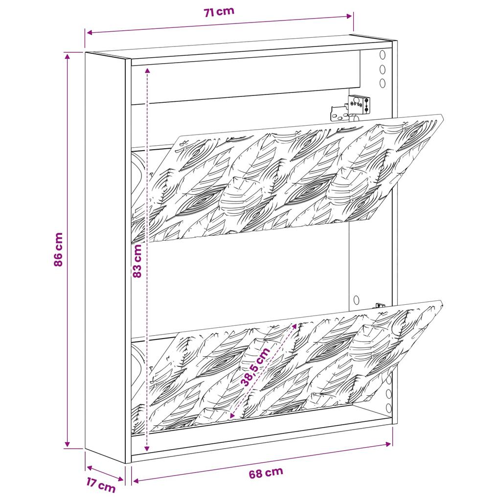 Wall mounted Shoe Cabinet DELFT 71 x 17 x 86 cm Engineered Wood