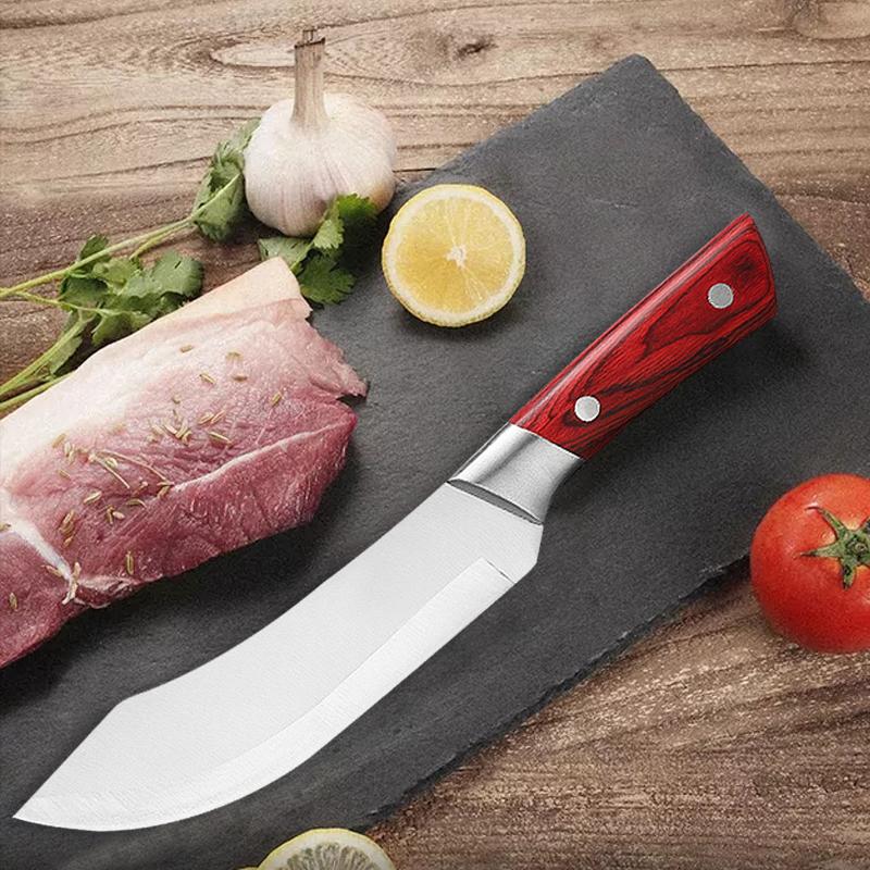 

Нож для мясника, нож из нержавеющей стали с деревянной ручкой, нож для обвалки, нож для мяса, инструмент для приготовления пищи