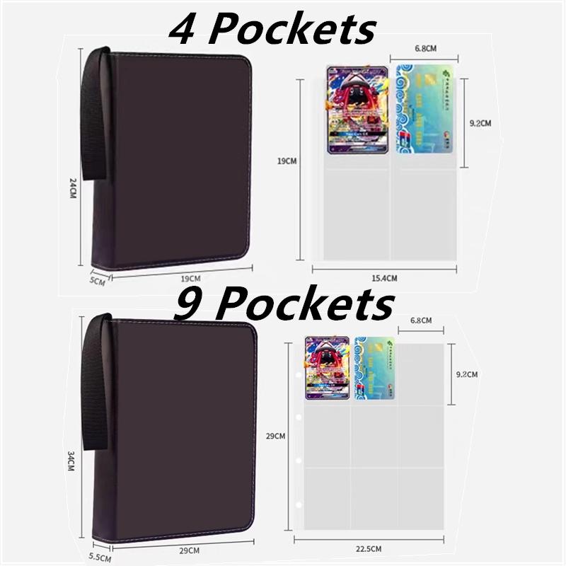 400pcs/900pcs Naruto Card Album Book Folder 4/9 Card Slots Collections Zipper Double Pocket Zipper Card Binder Holder