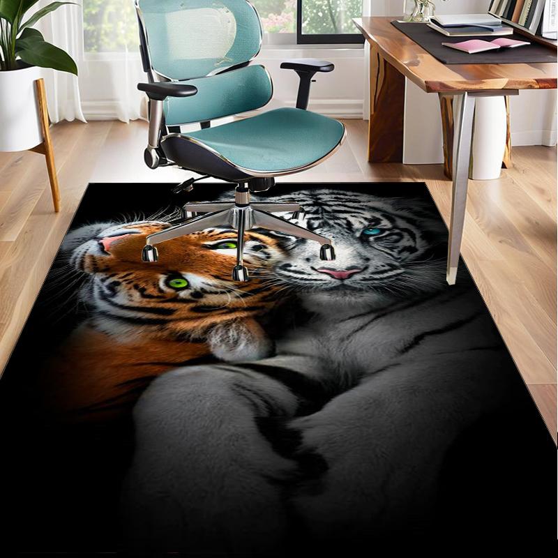 Tiger Stripes Pattern Design Office Rug Chair Mat, Entryway Carpet, Suitable for Front Door, Bedroom, Living Room, Desk, Holiday Gift