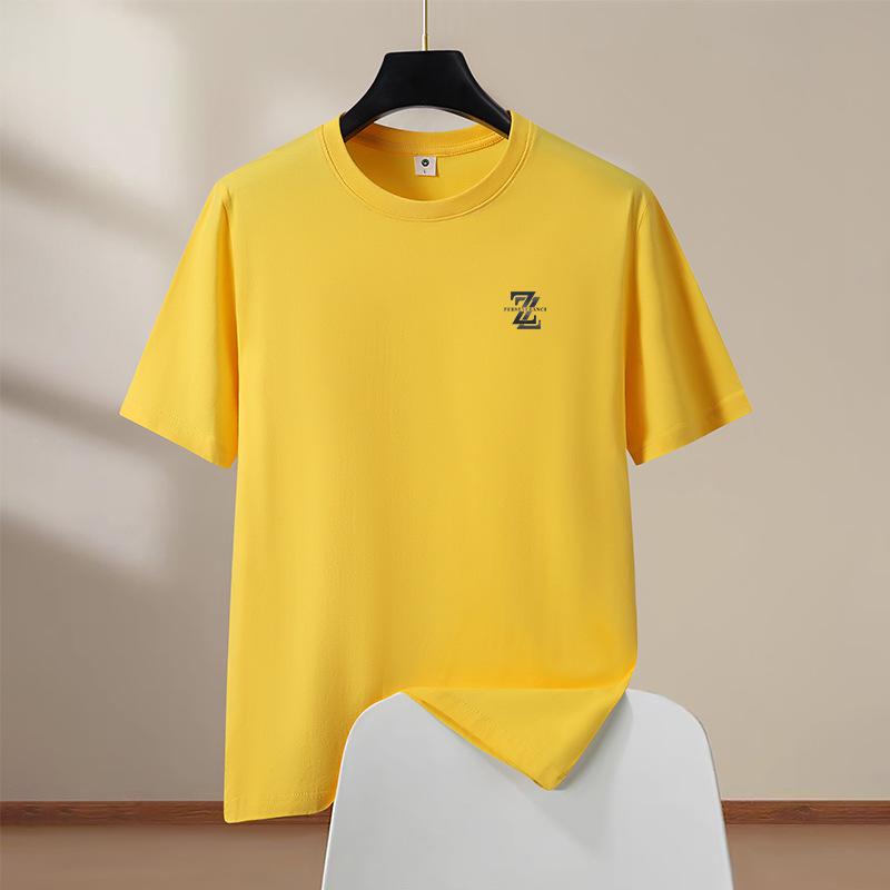 

Oversized Cotton T-Shirt Men Short Sleeve Loose Fit Tee Comfort Summer Streetwear XXXL жовтий