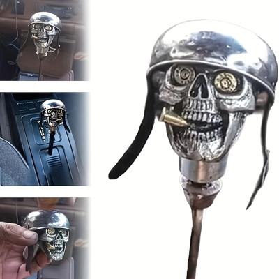 Totenkopf Soldat Griff Resin Kunst & Handwerk Auto Schaltknauf, Einzigartiges Totenkopf Design, Perfekt für Raumdeko
