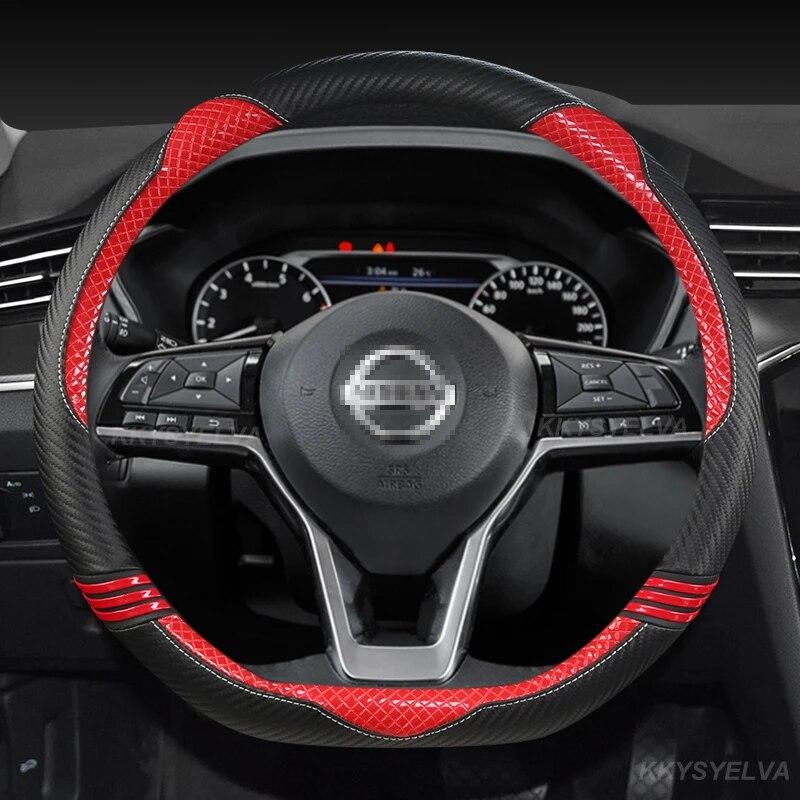D Shape Car Steering Wheel Cover For Nissan Rogue X-trail Kicks Rogue Sport Hybrid 2017 - 2022 Qashqai  - 2022 Sentra 2022