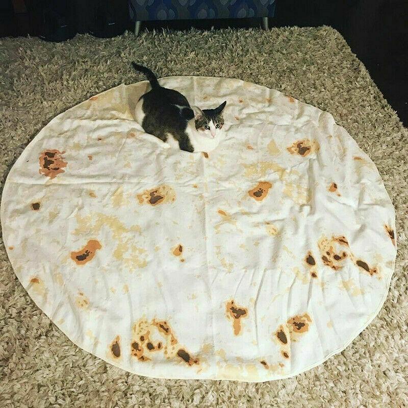 Burrito Round Taco Tortilla Shaped Blanket Soft Floor Wrap Throw Blanket