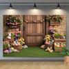 VIIKAMA Spring Easter Photography Background Polyester Fiber Festival Decoration Durable Wall Background Banner