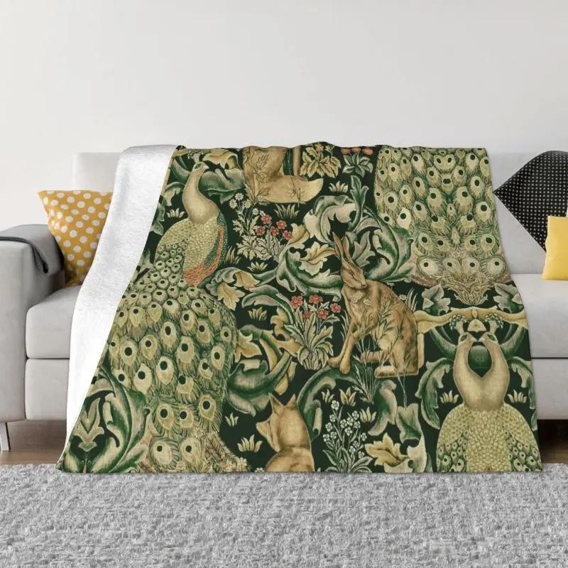 Vintage Garden Art Flannel Blanket Flower Warm Blanket Sofa Decorative Blanket Bedding