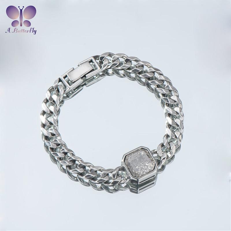 

Роскошный кубинский браслет из стерлингового серебра 925 пробы для мужчин и женщин, подходит для подарков на день рождения и ювелирных украшений для вечеринок