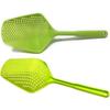 Large Strainer Spoon Long Handle Tool Colander Draining Scoop Pasta Strainer Cooking Kitchen for Spaghetti, Noodles, Veggies 13.5'' Utensils, Green