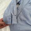 Korean Style Design Shirt Women's Waist Cinching Fashionable Irregular Shirt Top