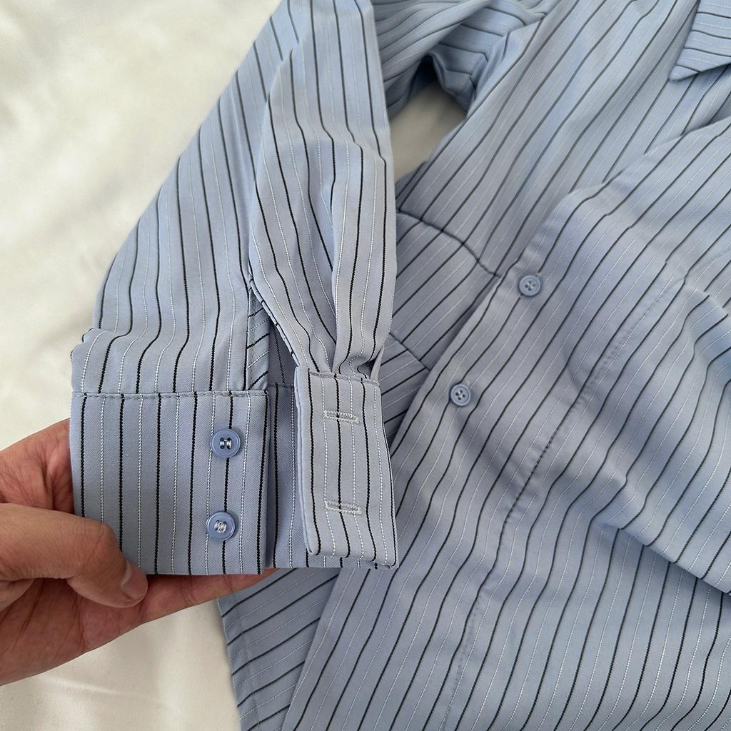 Korean Style Design Shirt Women's Waist Cinching Fashionable Irregular Shirt Top