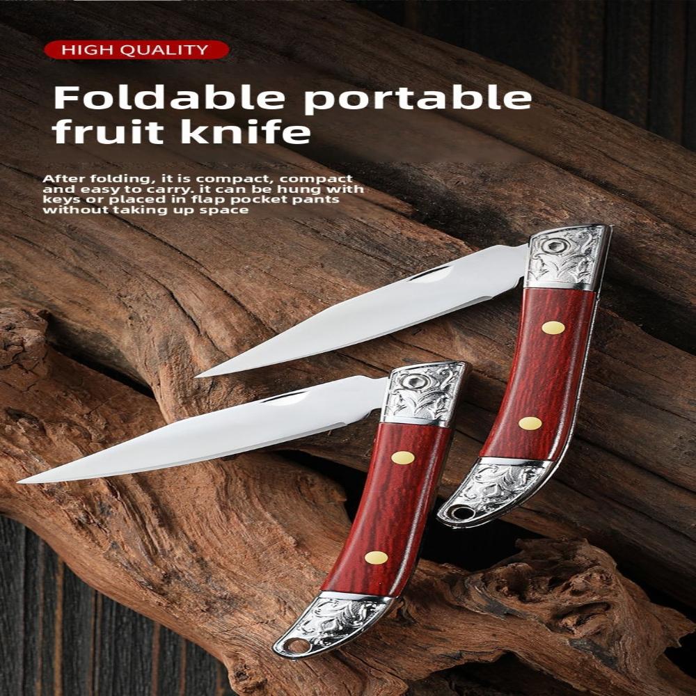 Stainless Steel Knife Mini Knife Folding High-strength Sharp Tactical Knife with Carabiner Housekeeper Portable Protective Knife
