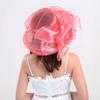 Travel Organza Mesh Hat Flower Beach Cap Elegant Bridal Wedding Hat  for Women
