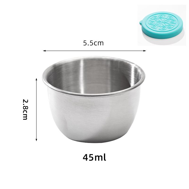 304 Stainless Steel Mini Sauce Cup with Sealed Silicone Lid for Outdoor Salad Dipping