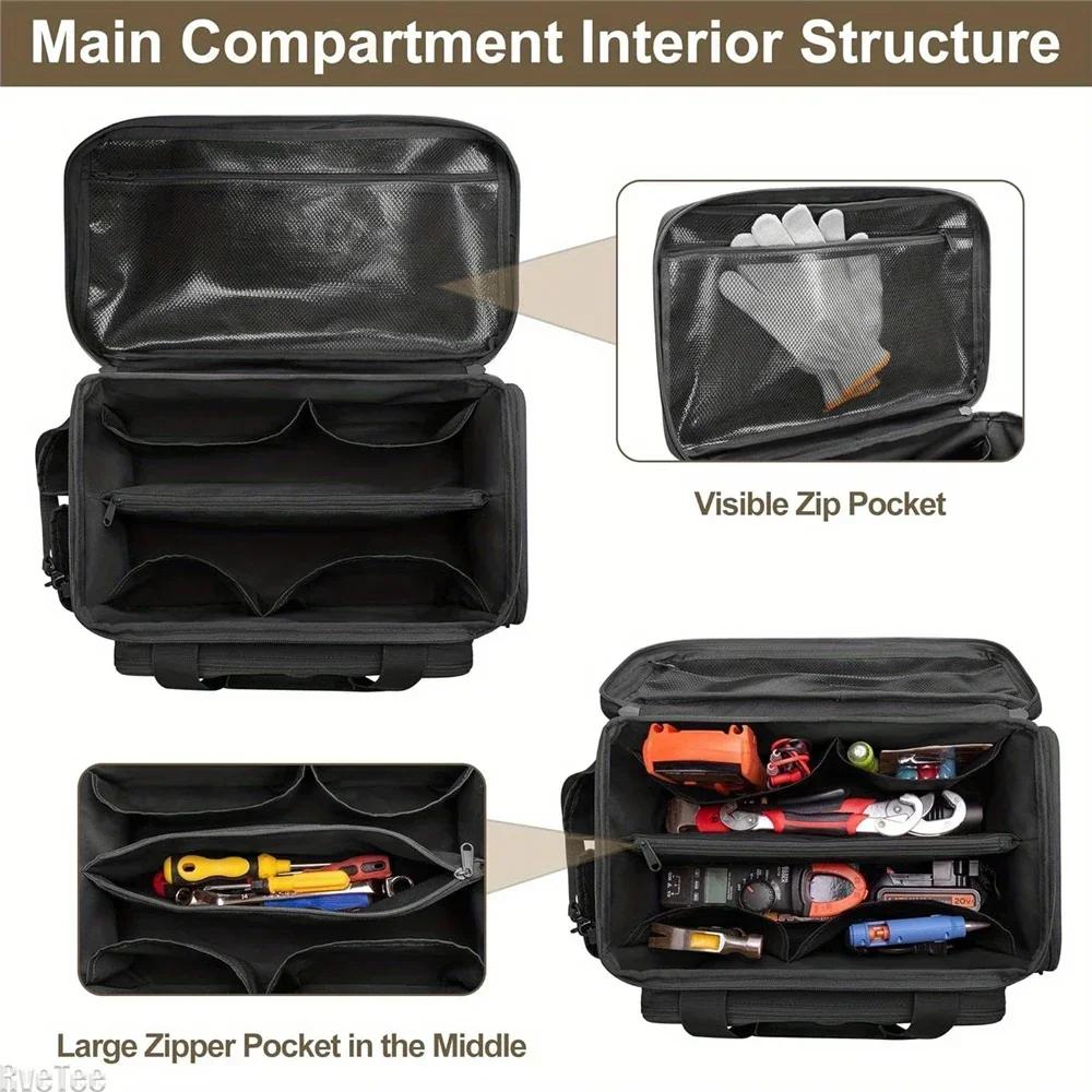 Tactical Tool Bag MultiFunction Work Organizer Non-Waterproof Thick Padded Bottom for Electrician Tool Repairmen Carpenters 2025