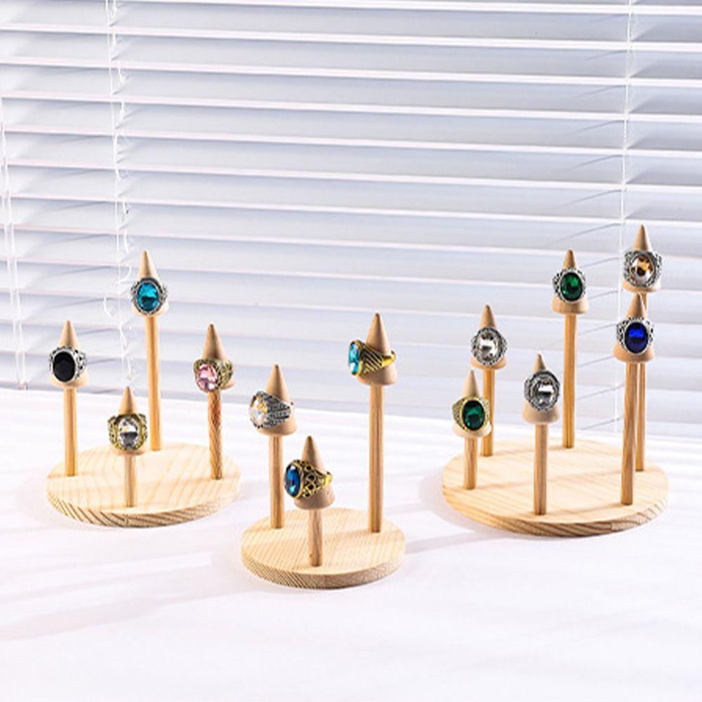 Wood Finger Rings Holder Modern Ring Storage Rack Bangle Storage Tray  Bracelets Necklace Earrings