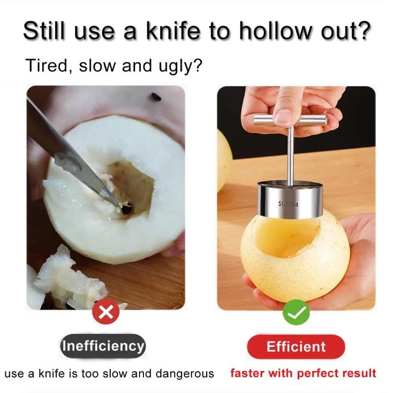 1/2PCS New Stainless Steel Vegetable Drill Fruit Corer Remover Veggie Corers With 2 Sizes for Coring and Hollowing Out  Potatoes