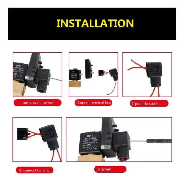Compressore d'aria elettrico automatico con timer, trappola per l'acqua, scarico condensa, valvola da 1/2", AC 220V, essiccatore ad aria compressa, serbatoio dell'aria, pneumatico DN15