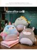 Cartoon 2-in-1 Cushion & Blanket: Dual-Use Hand Warmer, Leg Cover, Nap Pillow Doll for Office