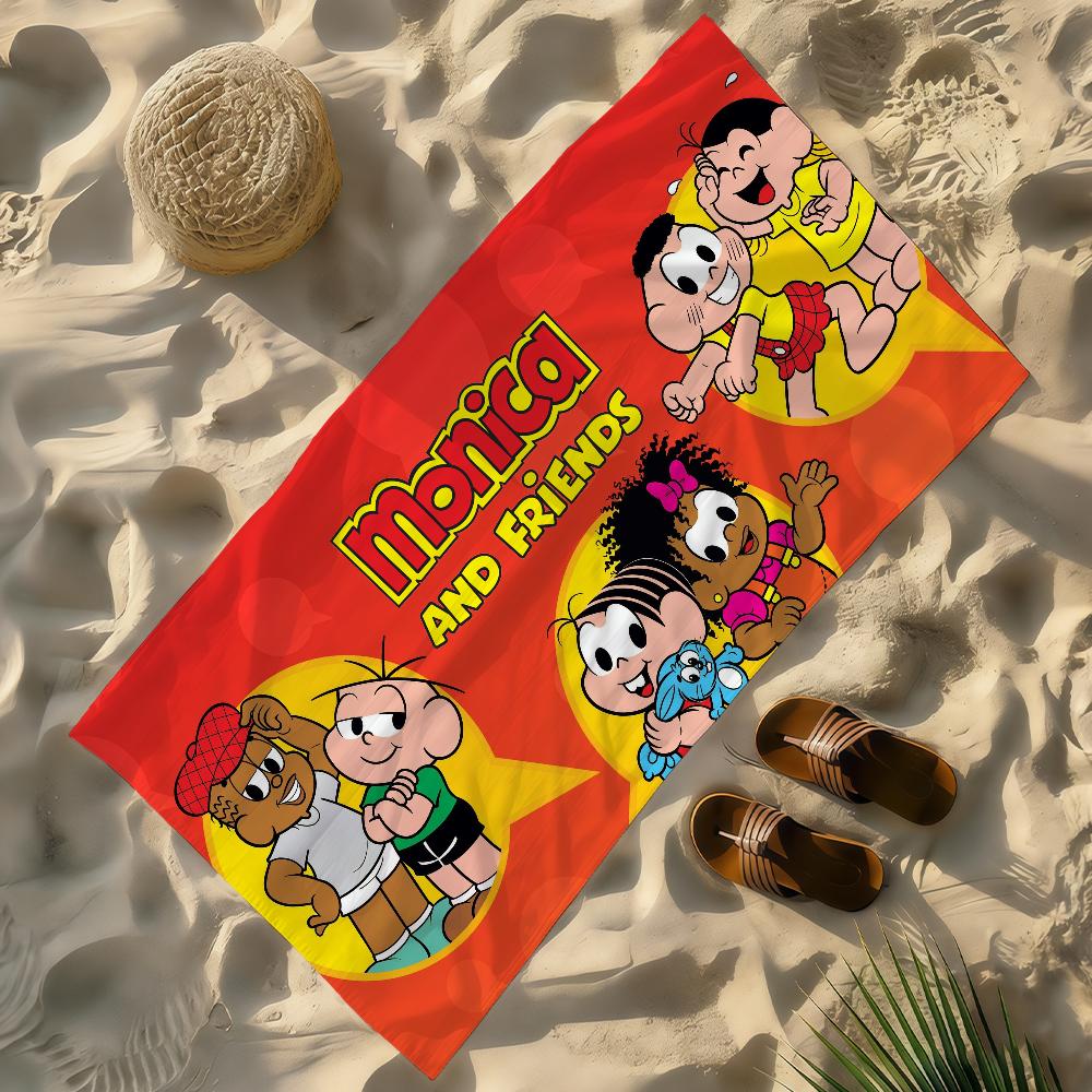 Cartoon T-Turma da Cute M-Monica-S Towel Soft Lightweight Anti-Sand Large Beach Towel Quick-Drying Bath Sports Family
