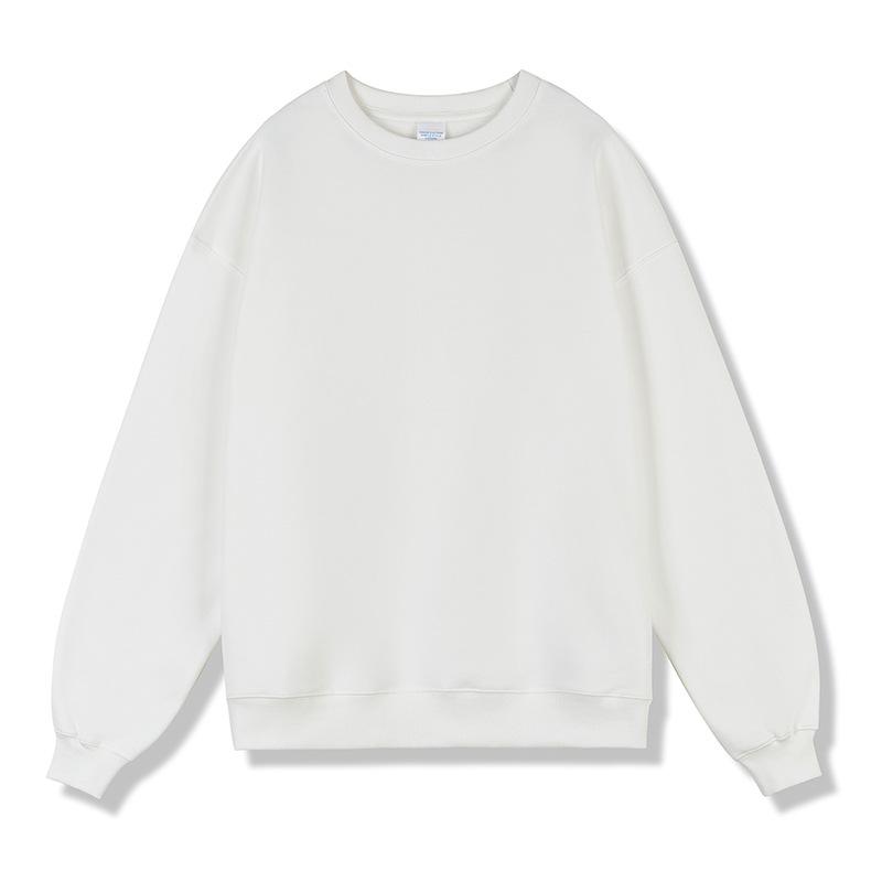 Autumn and Winter Plus Velvet One Tone Round Neck Sweater Relaxed Fit Pullover Thickened Mens Sweater High-grade Clothes