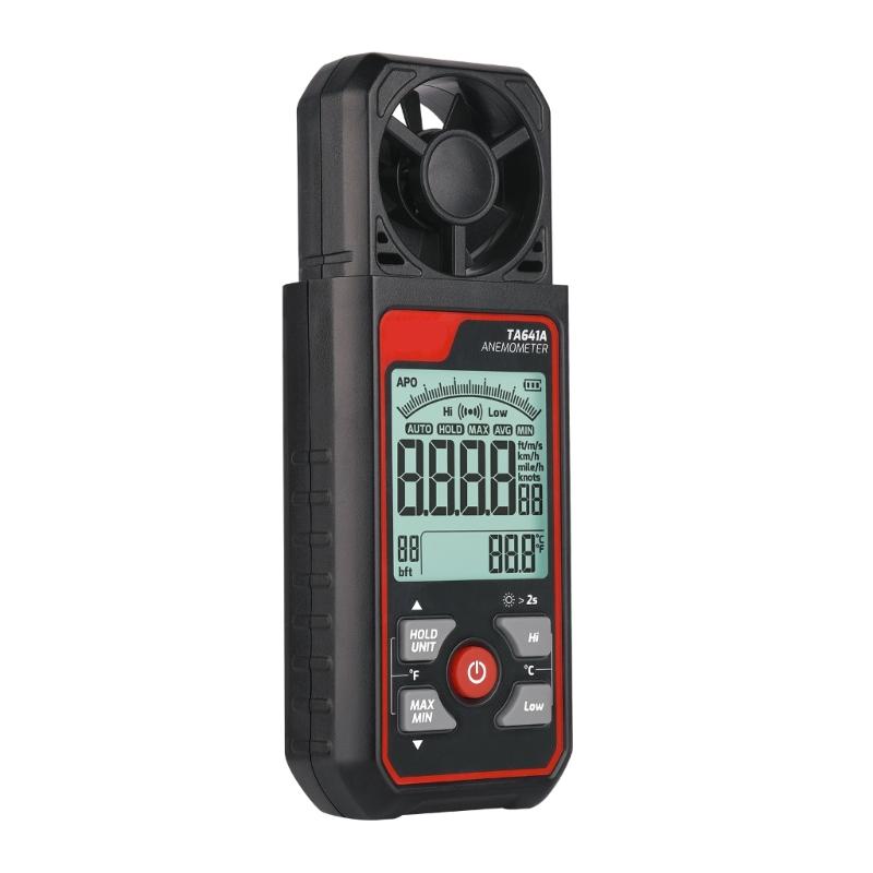Portable Digital Anemometer Handheld Wind Speed Meter Compatible for Measuring Temperature WindChills with Backlamp LCD