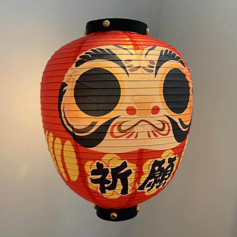 Japanese Style Cartoon Wish Dharma Hanging Lantern Japan Mascot Daruma Sushi Pub Bistro Restaurant Izakaya Decor Lantern